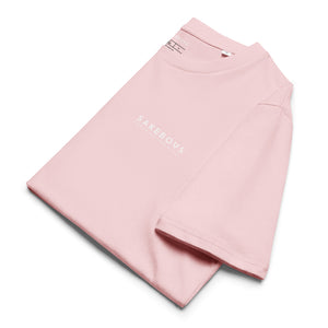 SAKEBOYS® ユニセックスオーガニックリブネックTシャツ ホワイトロゴ