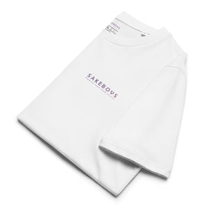 【コラボ記念商品】SAKEBOYS® ユニセックスオーガニックリブネックTシャツ パープルピンクロゴ